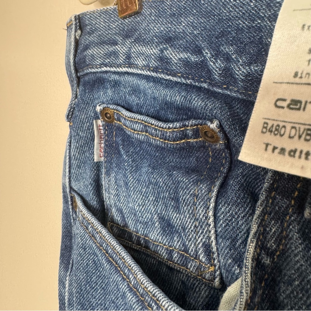Carhartt Men’s Traditional Fit Straight Leg Workwear Blue Jeans Size 34 x 30 - Picture 7 of 7